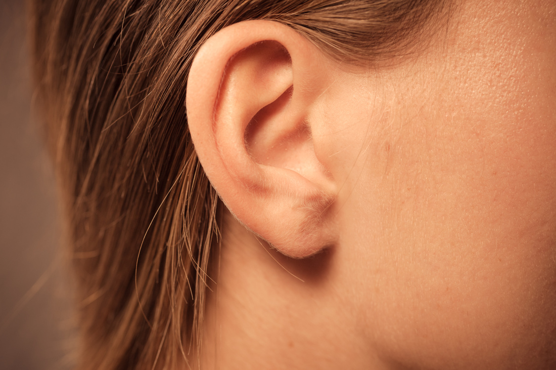 Close up on female ear