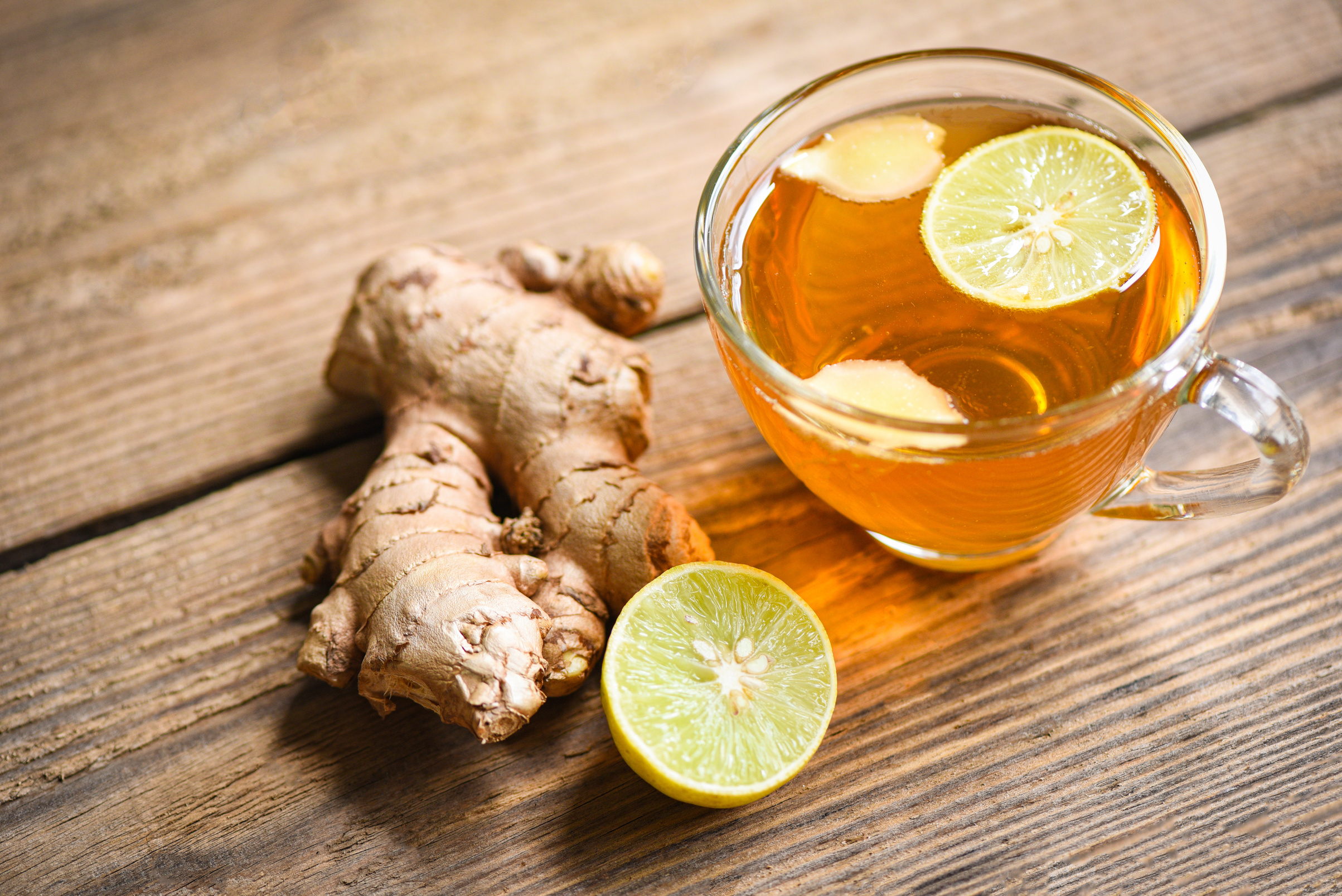 Cup of Ginger Tea with Lemon